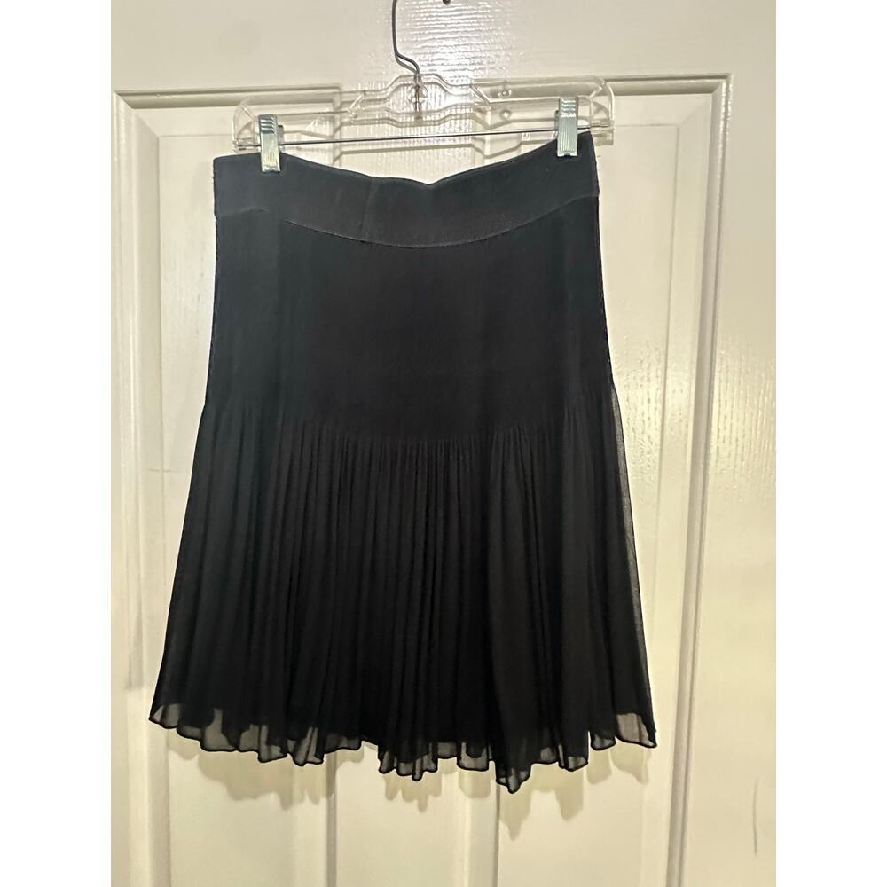 GUESS by Marciano Women's Black Sheer Pleated Flowy Mini Skirt Size 8